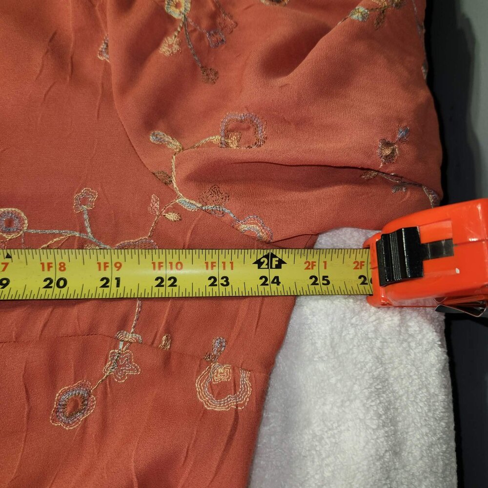 Apparenza Rust Embroidered Button Front Blouse Lo… - image 4